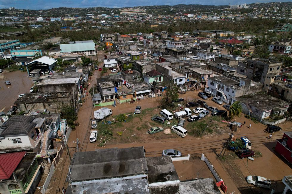 Streets covered with mud, after Hurricane Melissa passed the Catherine Hall community in Montego Bay, Jamaica