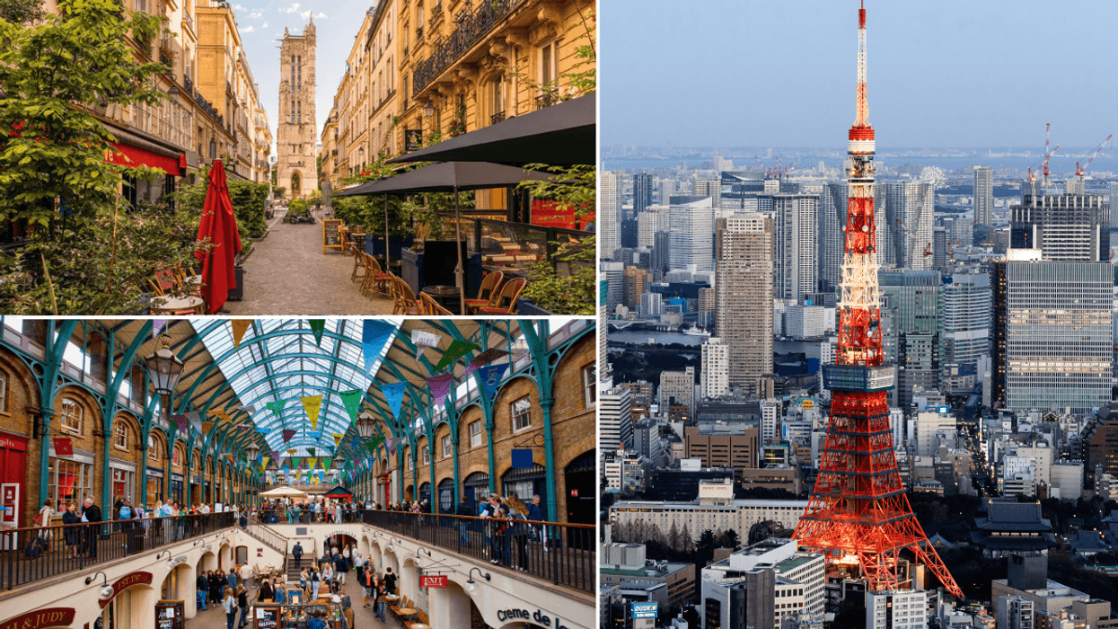 Streets in Paris / Covent Garden London / Tokyo skyline