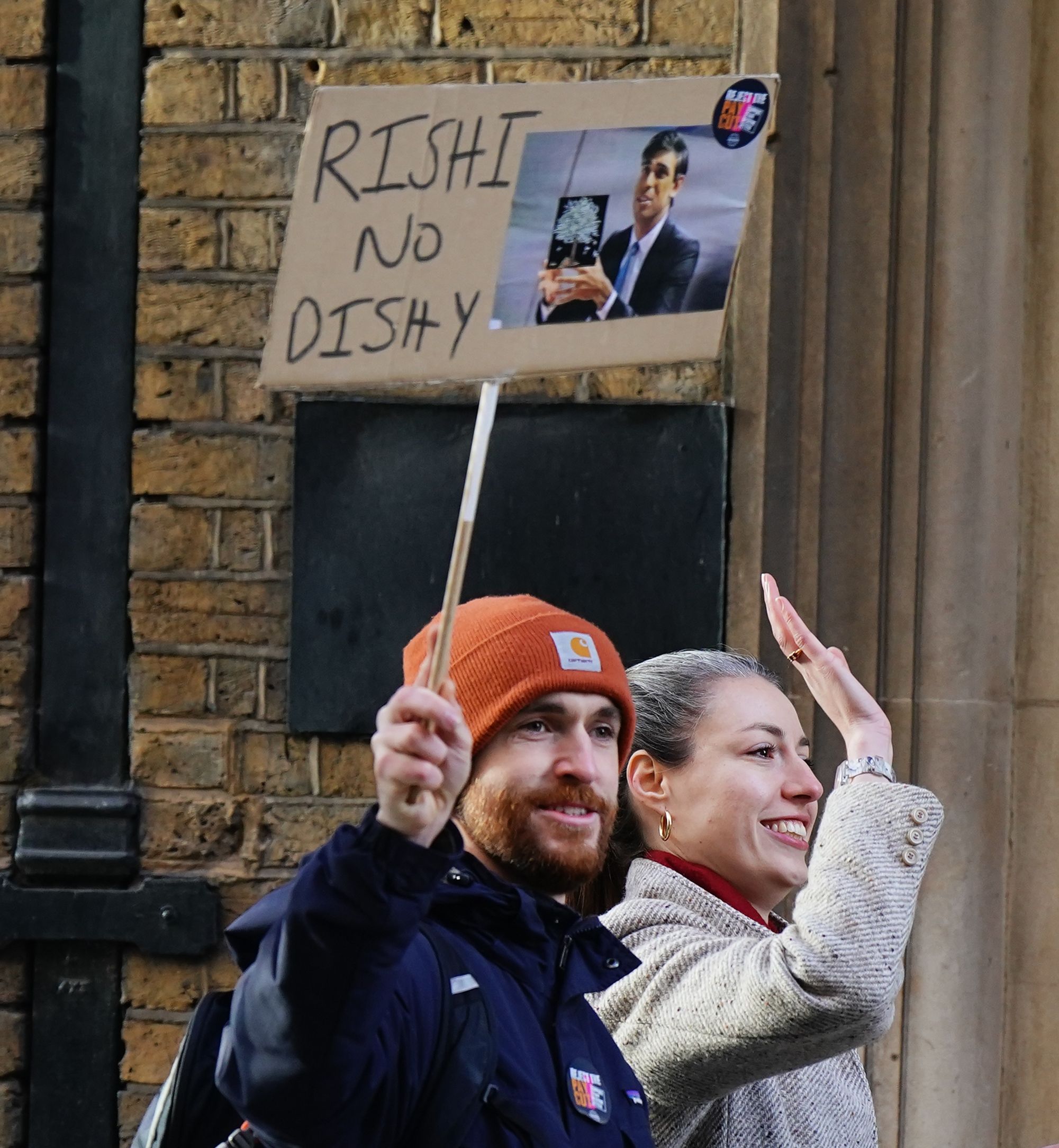 Striking teachers walk towards the Department for Education, in Westminster. Around 100,000 civil servants from 124 government departments, the Border Force, museums and other government agencies are on strike in a dispute over jobs, pay and conditions. Picture date: Wednesday February 1, 2023.