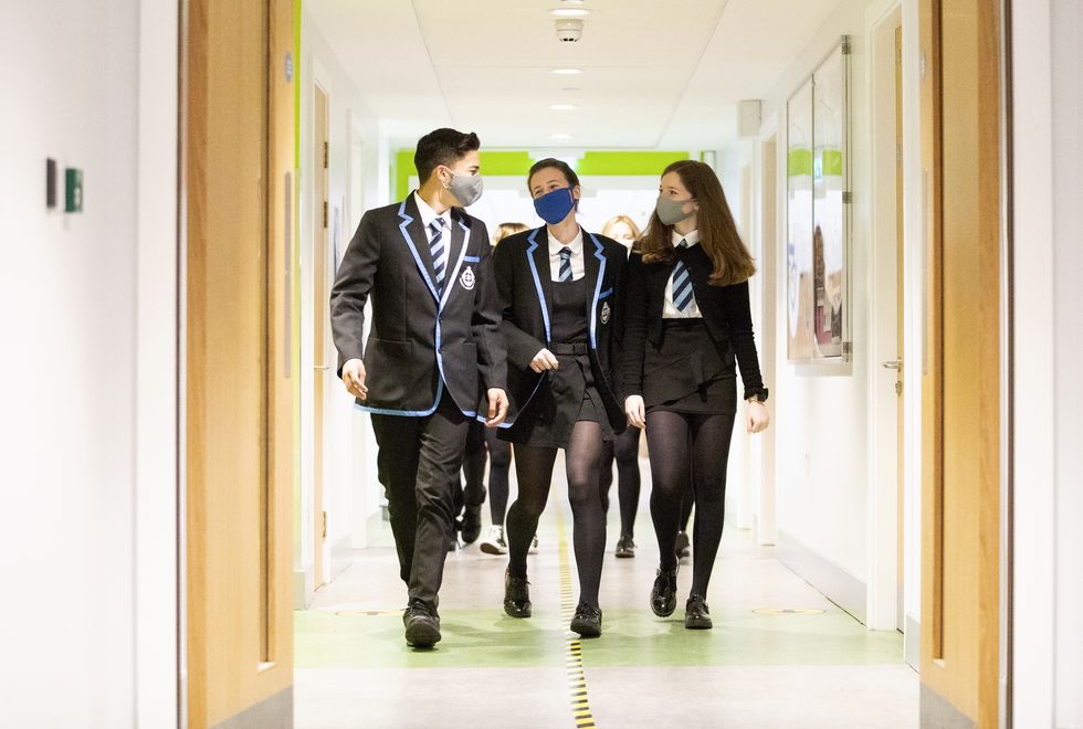 Students at St Columba's High School, Gourock