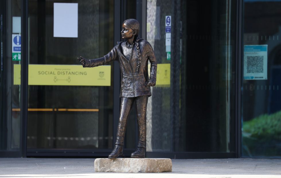 Students have been left furious by the statue of Greta Thunberg.