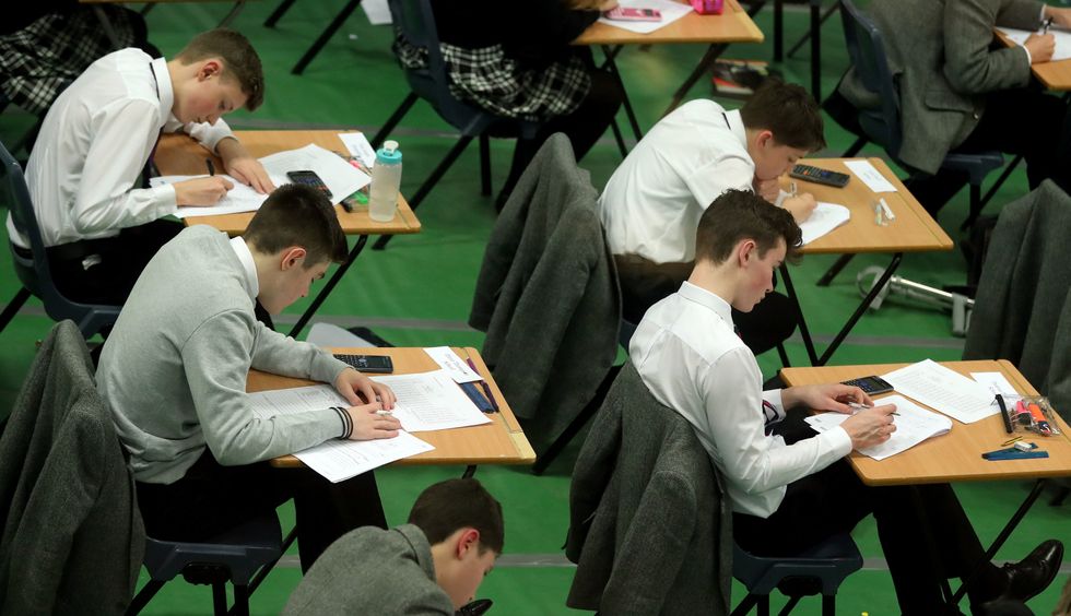 Students sitting an exam.