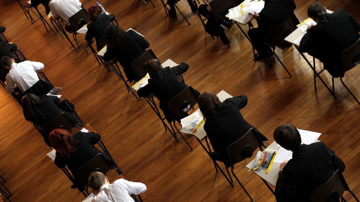 Students taking GCSE exams