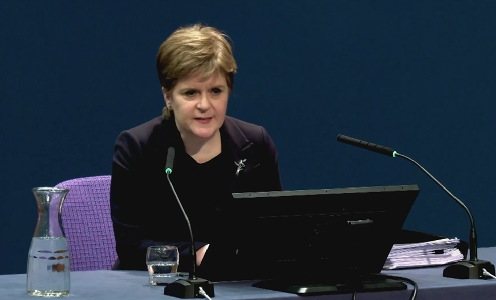 Sturgeon speaking at the Covid inquiry