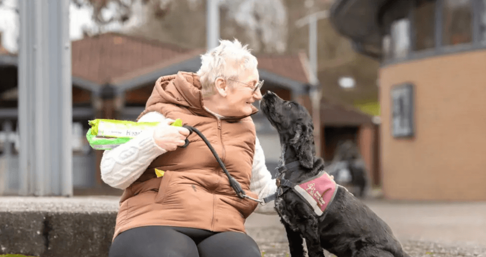 Sue Davis and her dog, Arlo