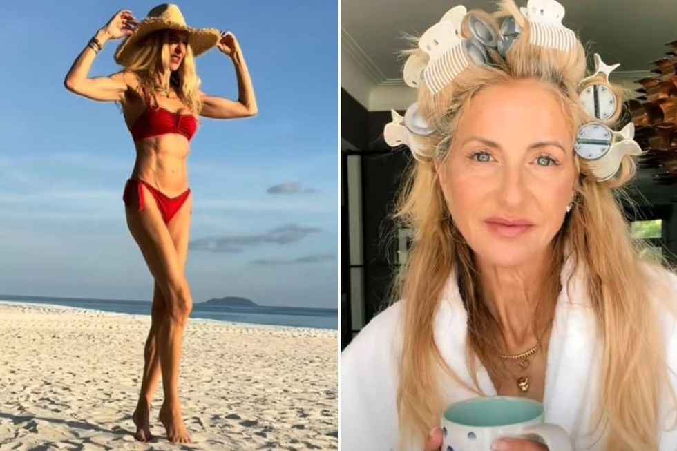 Sue headshot and Sue in bikini