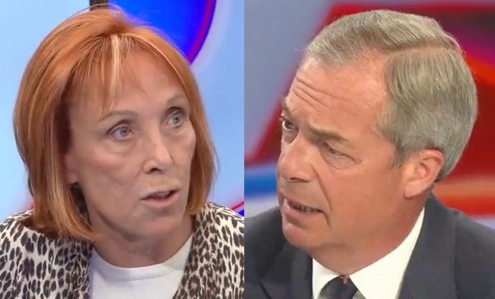 Sue Reid and Nigel Farage