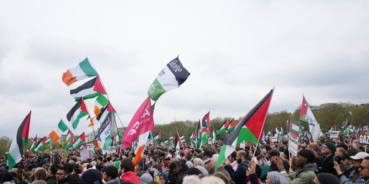 NextImg:Two men arrested at pro-Palestine march including one holding ‘swastika placard’