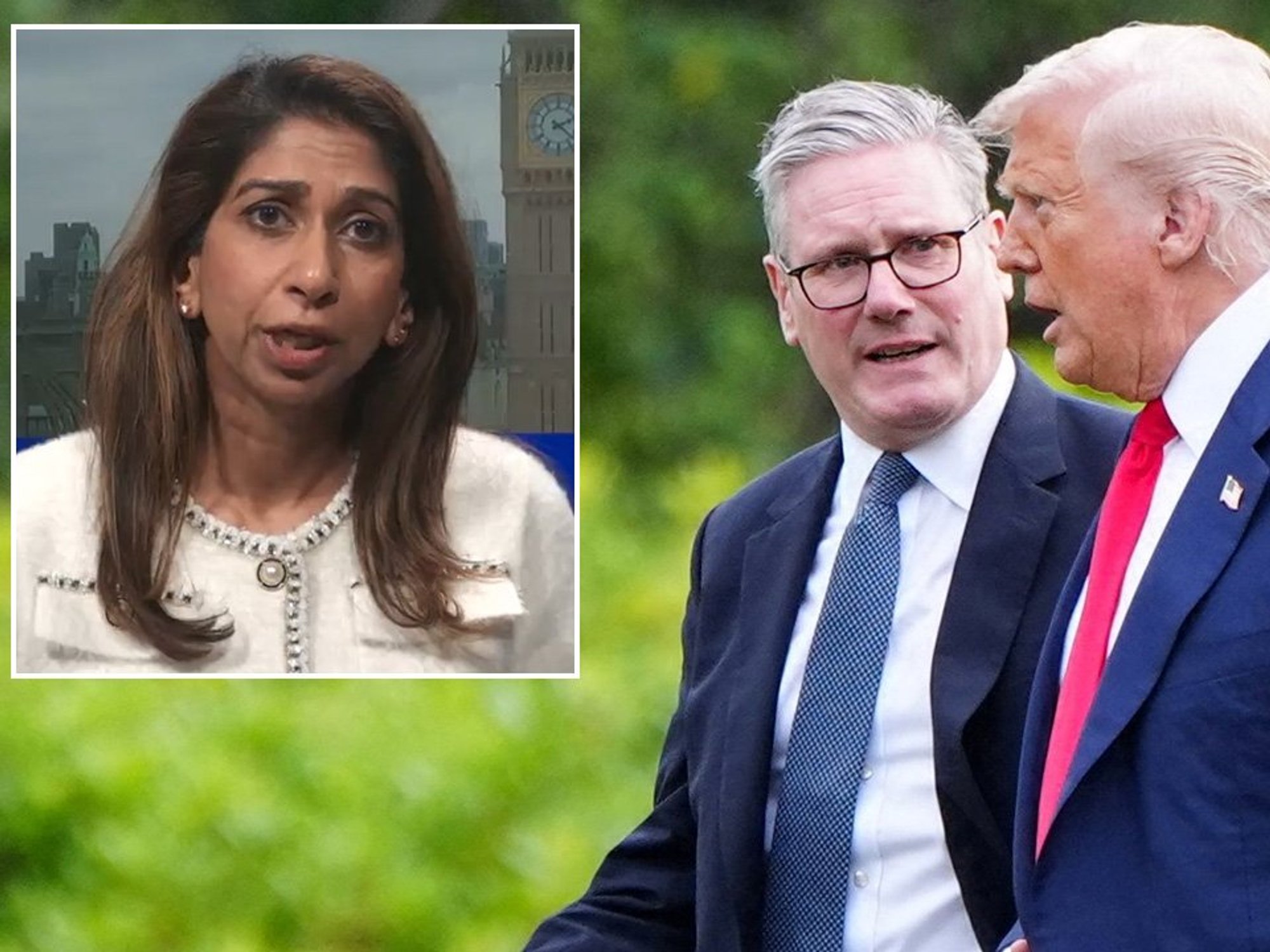Suella Braverman, Keir Starmer, Donald Trump