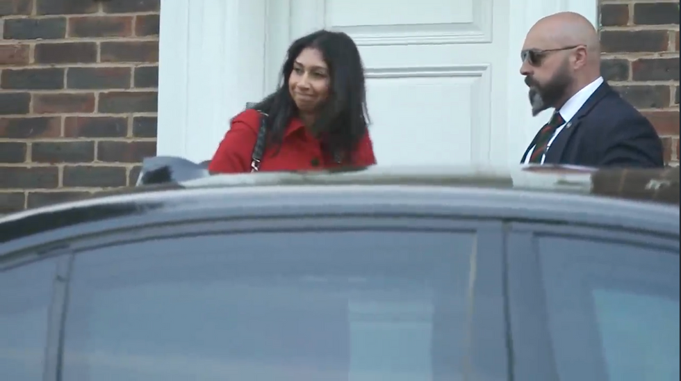 Suella Braverman leaving her house