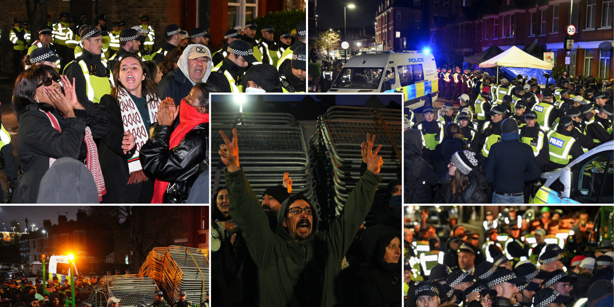 NextImg:Protesters clash with police in London in wake of seven Kurdish terror suspect arrests