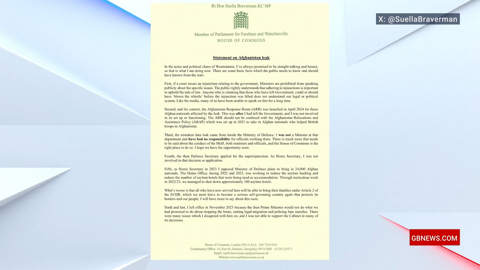 Suella Braverman's statement