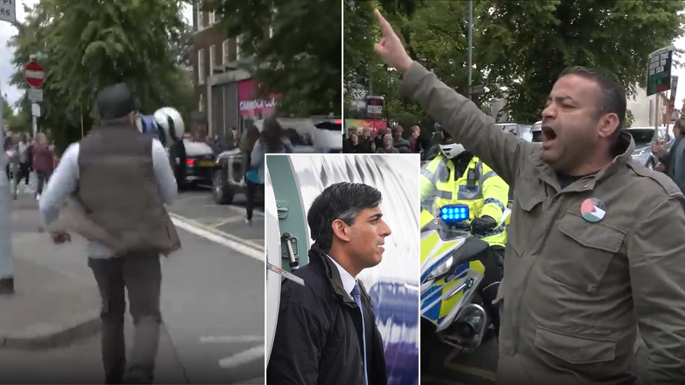 Sunak/pro-Palestine demonstrators