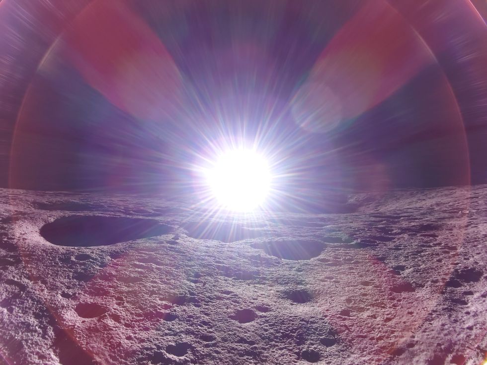 Sunrise on the moon