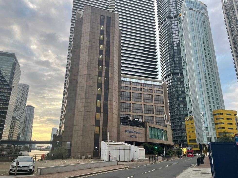 Sunrise over the Britannia International Hotel on Wednesday morning