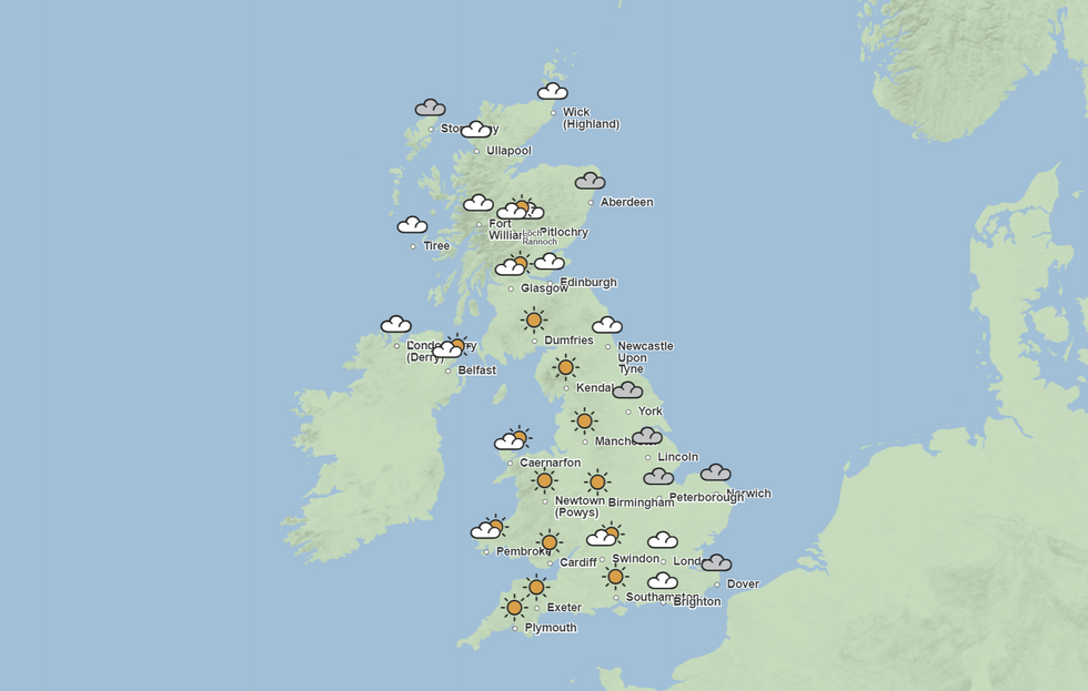 Sunshine will return to much of the UK over the weekend
