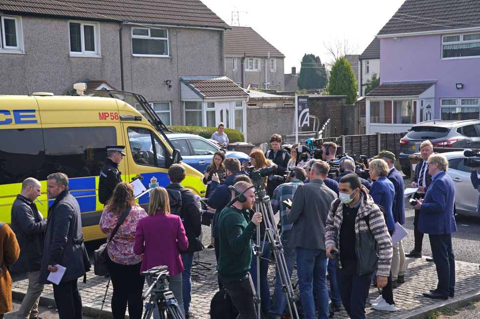 Superintendent Steve Brizell speaks to the media outside a house in St Helens after a 17-month-old girl died after being attacked by a dog.