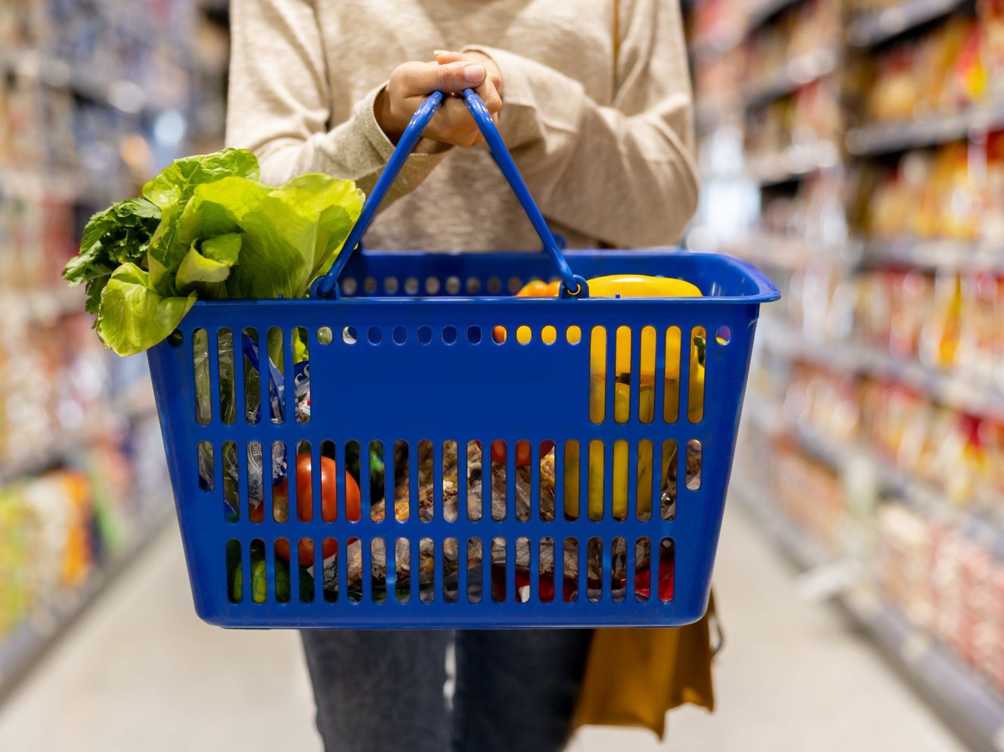 Supermarket shopping basket