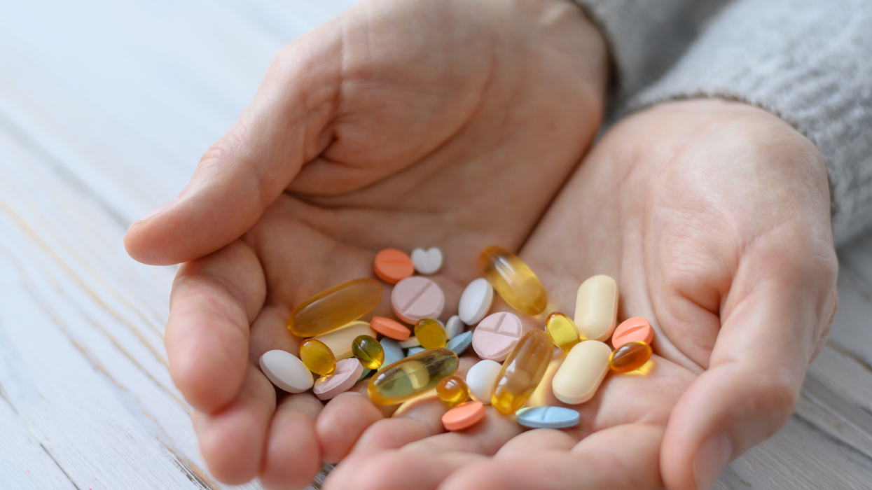 Supplements in a person's hand