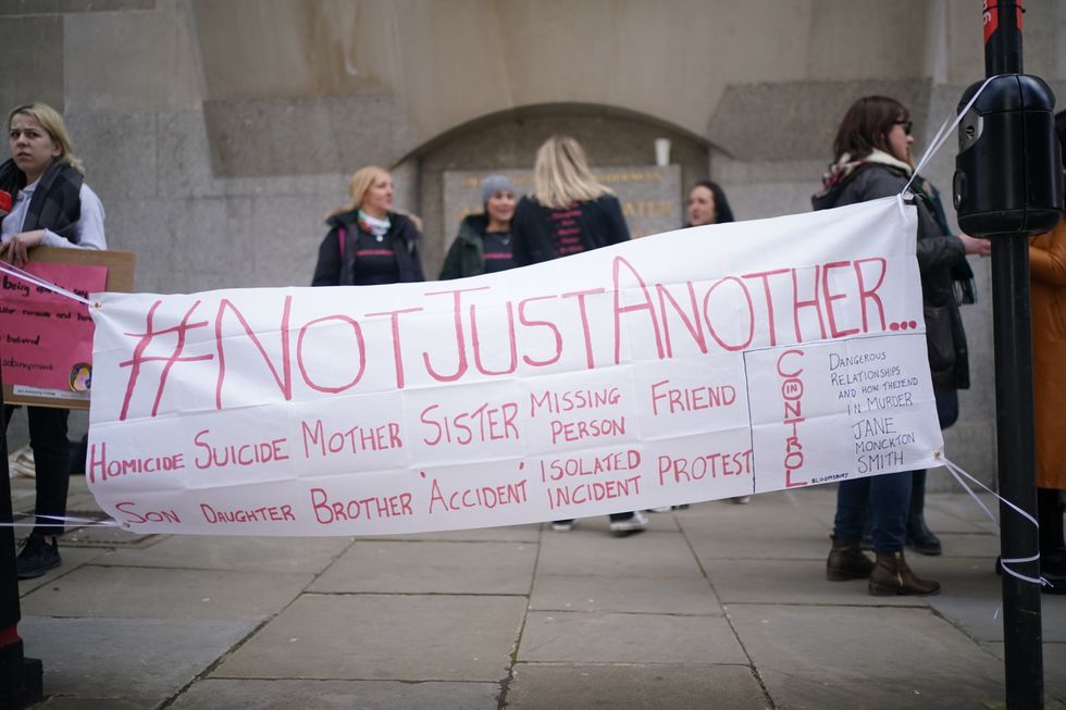Supporters from the Sabina Project outside the Old Bailey