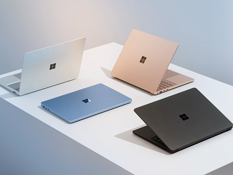 surface laptop 7th edition pictured in all four colour options on a table