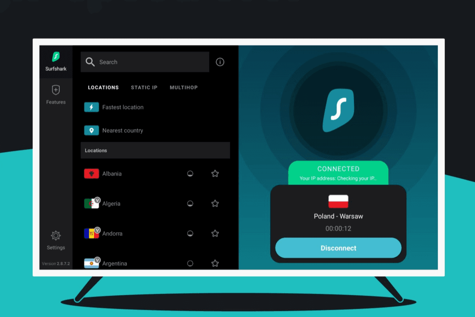 Surfshark app on Fire TV