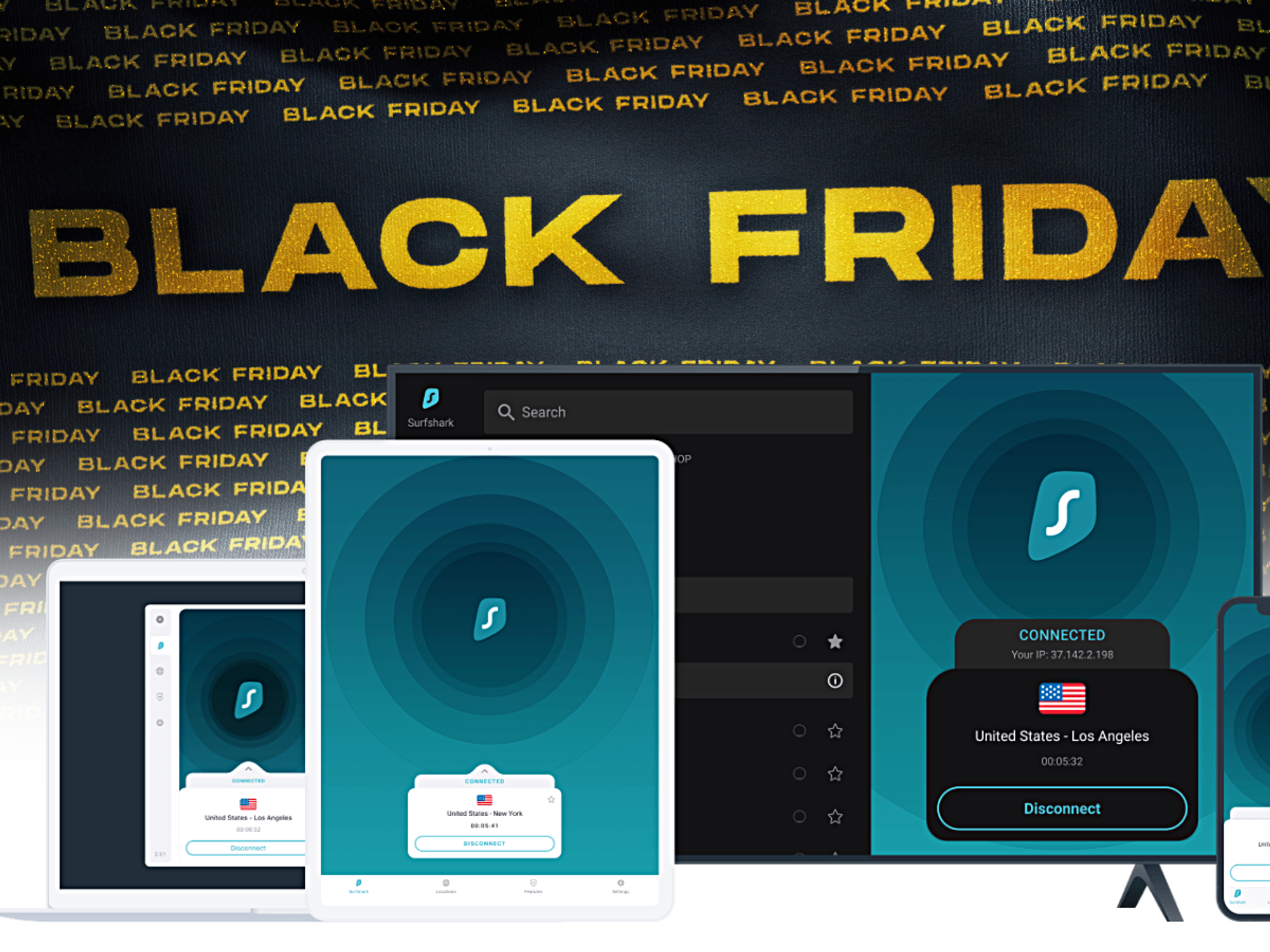 surfshark screenshots pictured across a range of devices including laptops tablets and iphone
