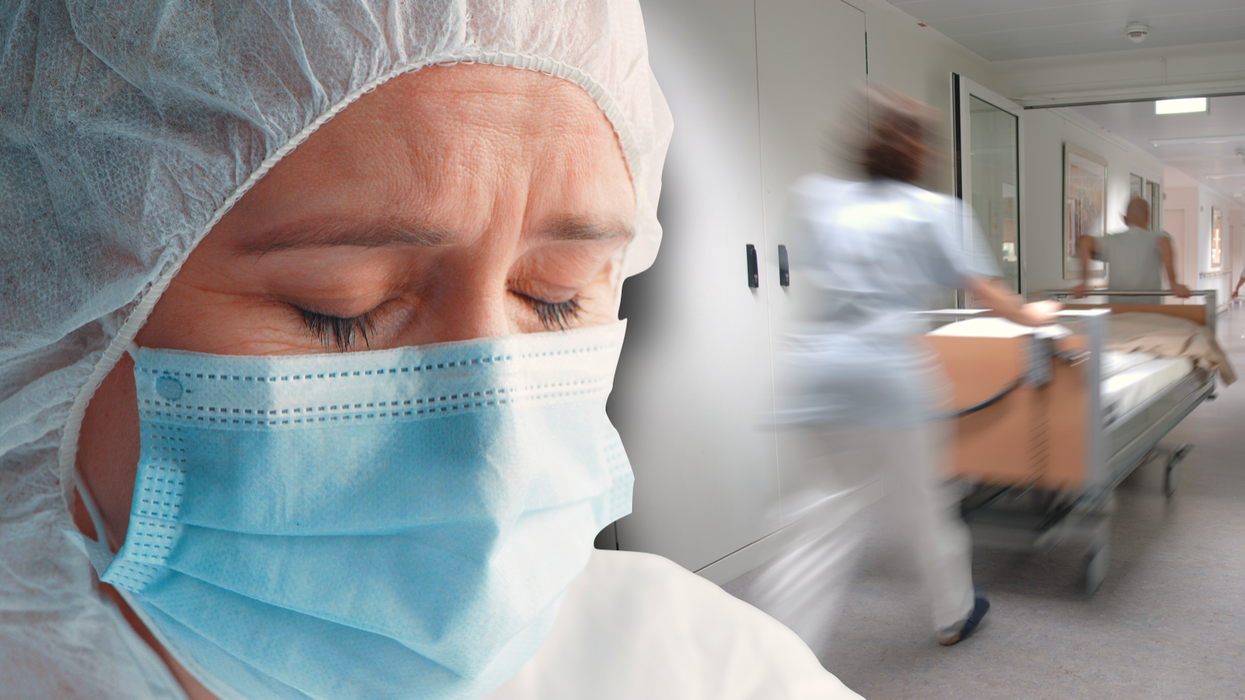 Surgeon upset beside a hospital ward
