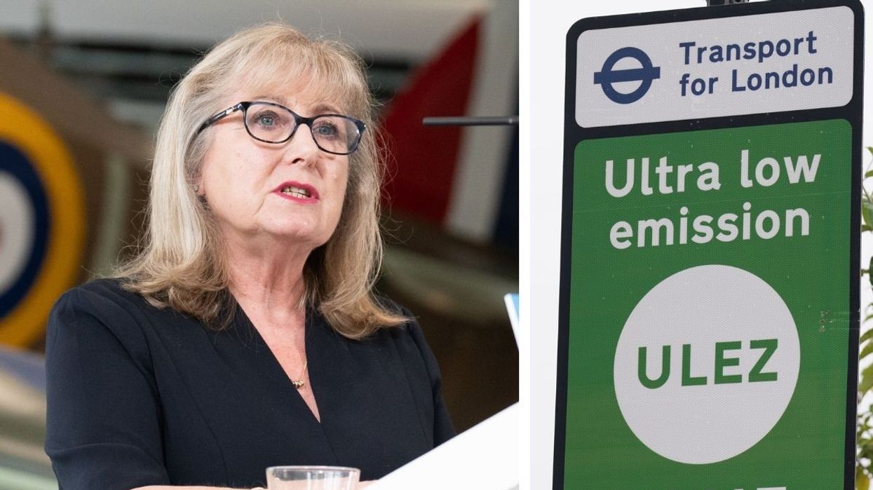 Susan Hall and a Ulez sign