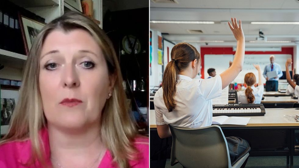 Susan Smith and stock image of classroom