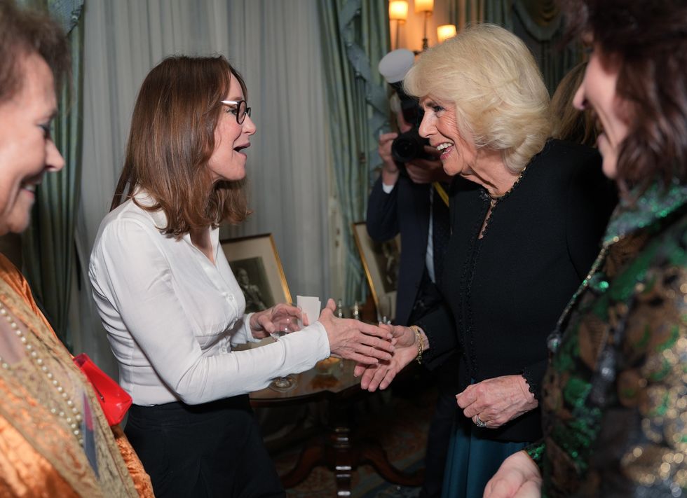 Susie Dent with Queen Camilla