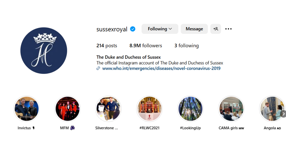 Sussex royal Instagram account