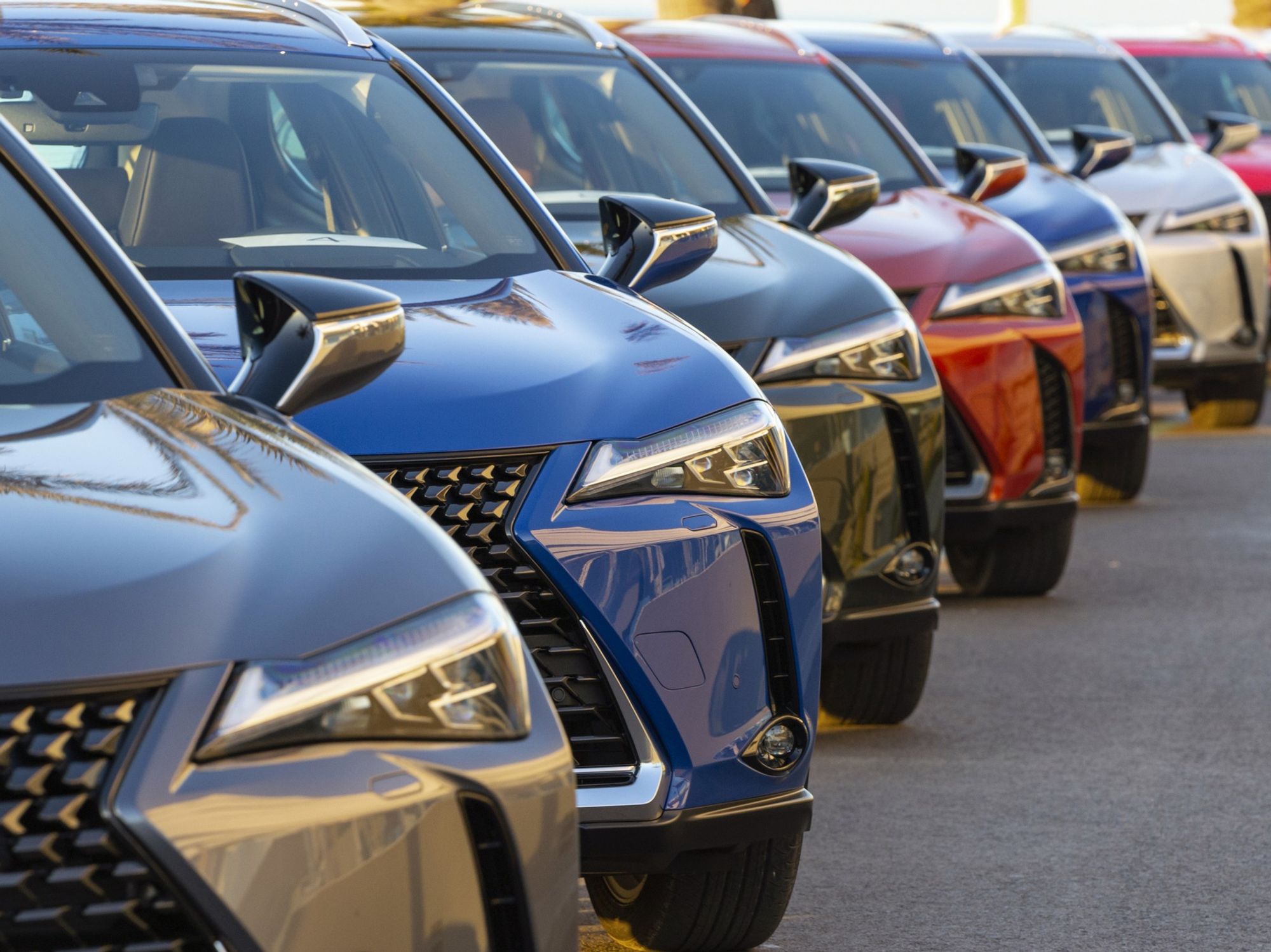 SUVs parked in a row
