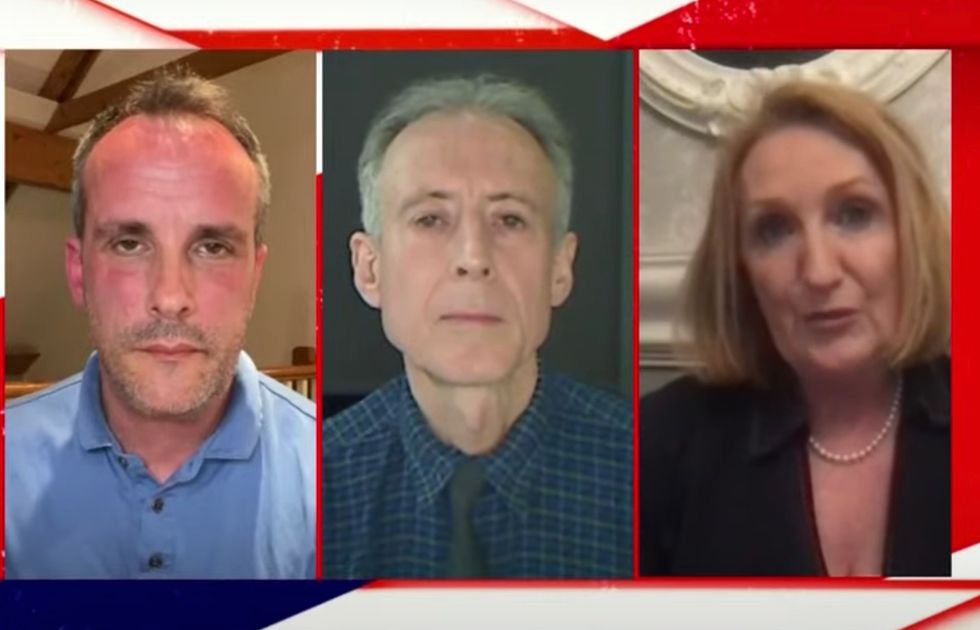 Suzanne Evans (right) and panel guests speaking on GB News