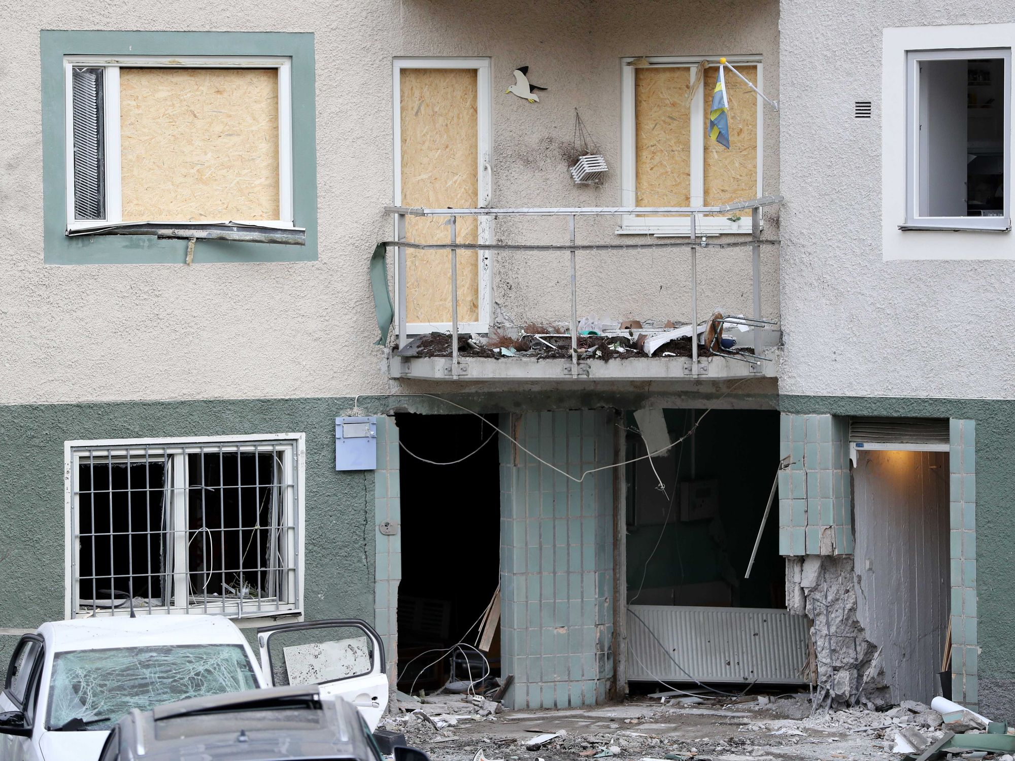 Swedish bomb damage