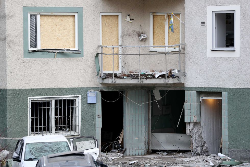 Swedish bomb damage