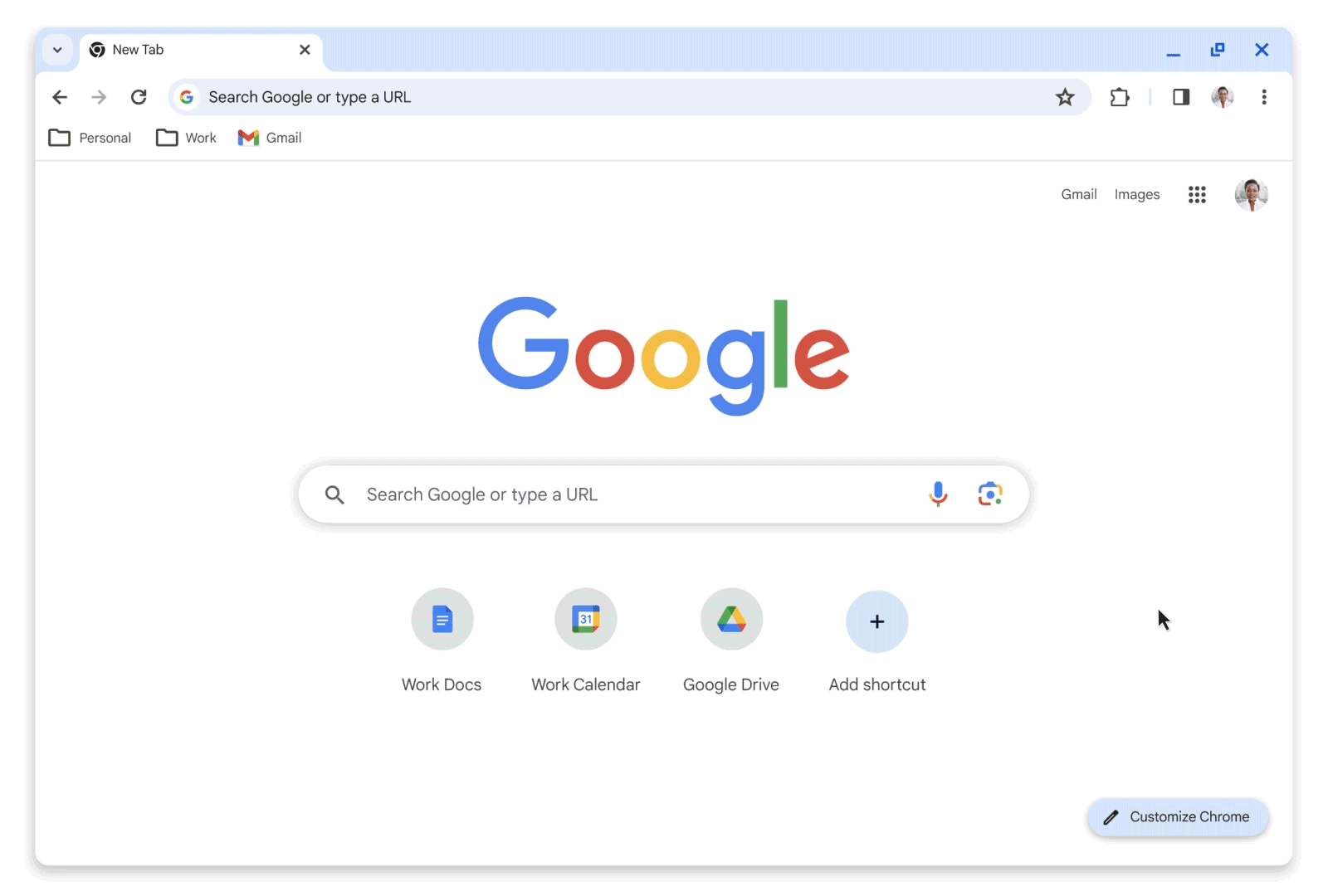 switching between the new theme options in google chrome