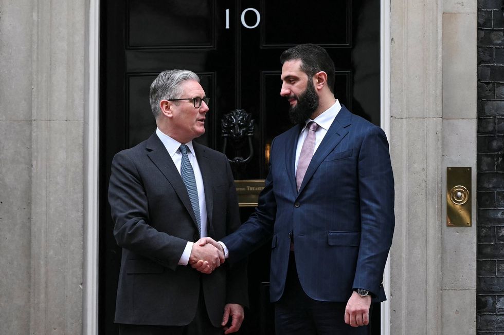 Syrian President al-Sharaa, Sir Keir Starmer