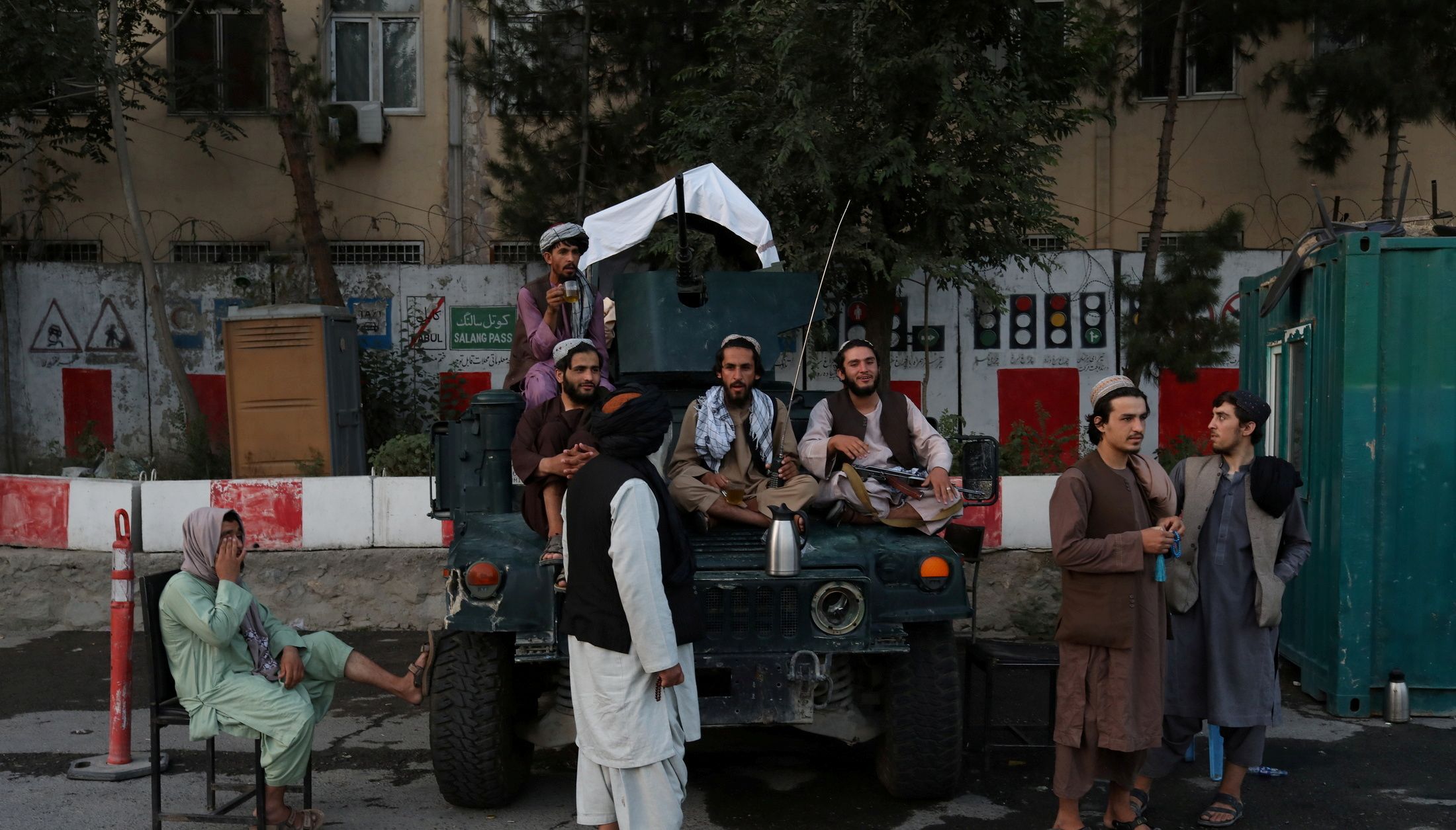 Taliban soldiers are seen at one of the main city squares of Kabul, Afghanistan, September 1, 2021. WANA (West Asia News Agency).