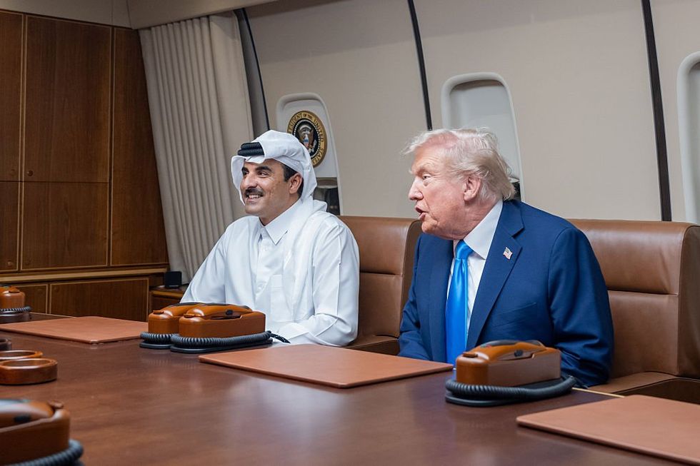 Tamim bin Hamad Al Than with President Trump