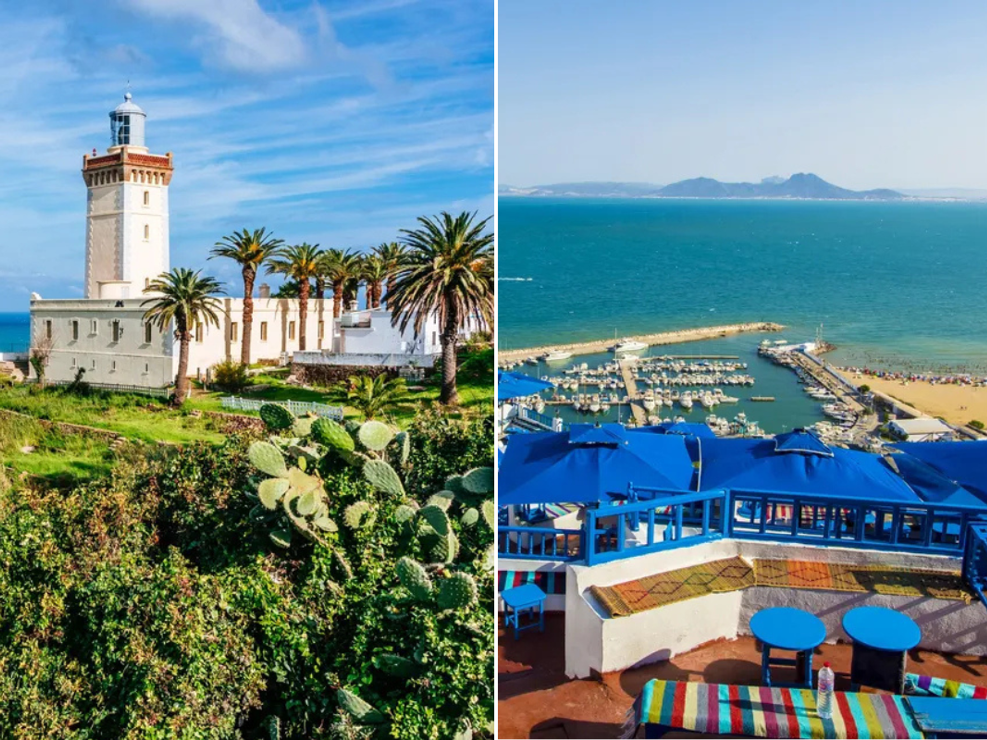 Tangier, Morocco / Tunisia beach and hotel