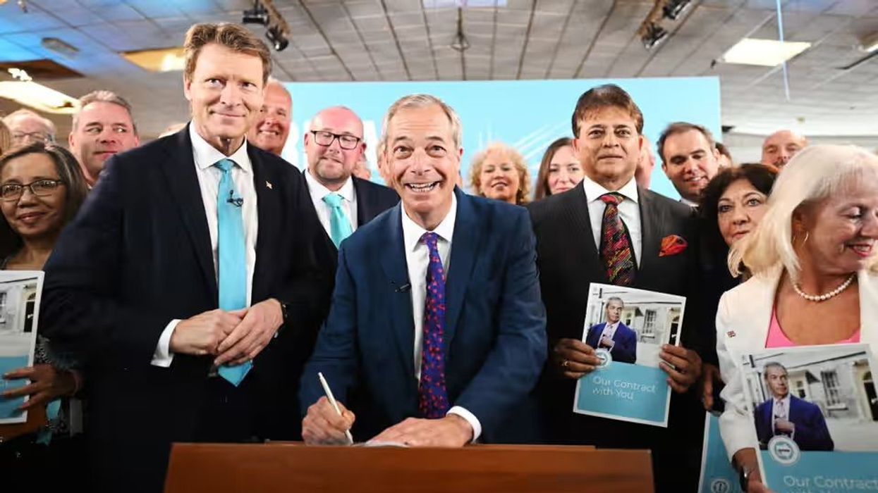 Tarun Ghulati with Farage and Tice