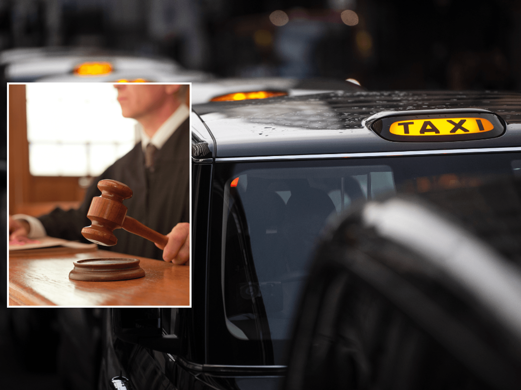 Taxi and courthouse