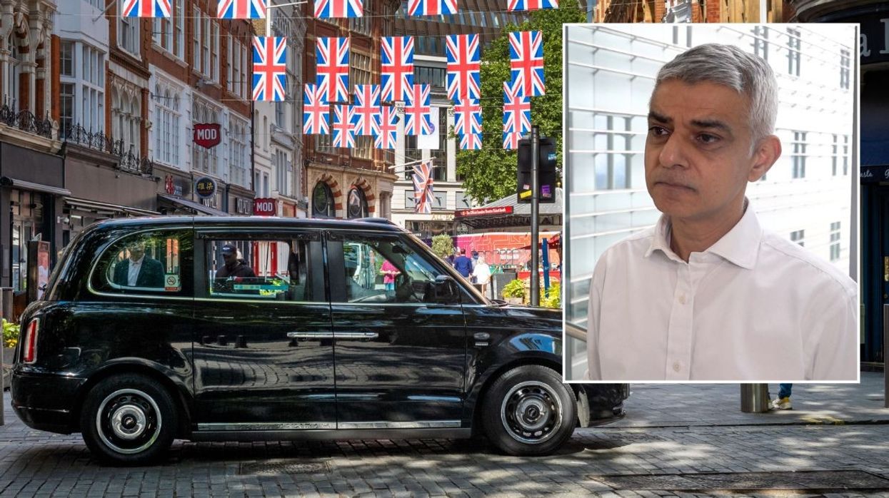 Taxi in London and Mayor Sadiq Khan