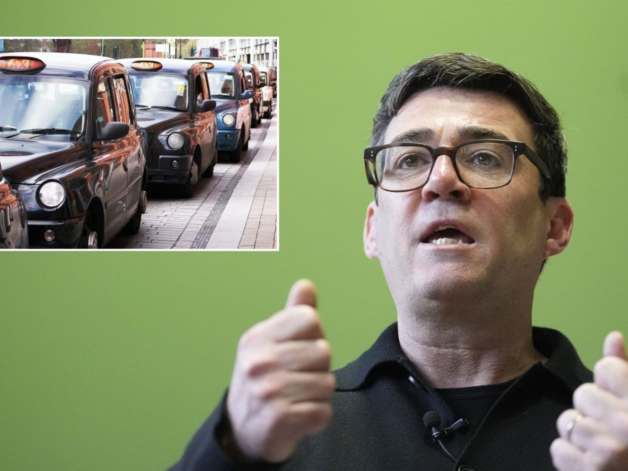 Taxis and Manchester Mayor Andy Burnham