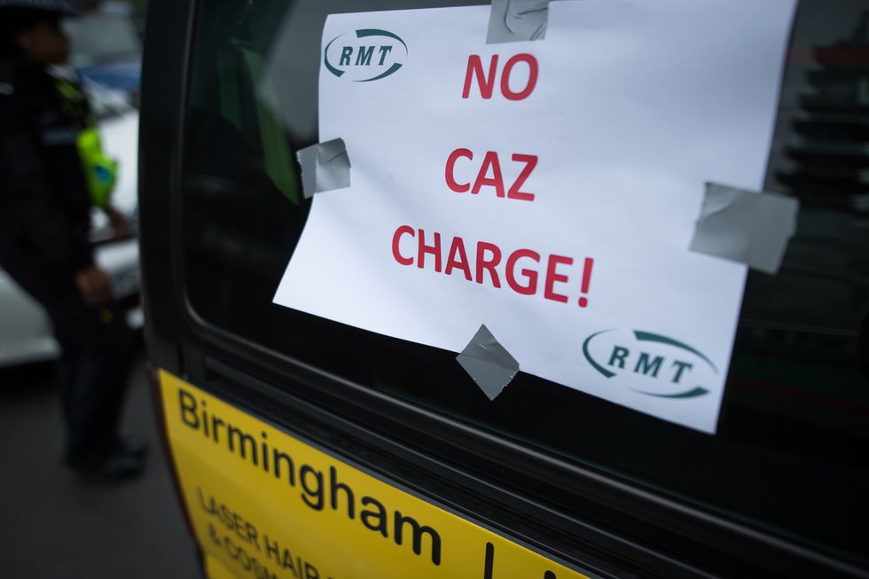 Taxis protested the city councils plans for a new clean air zone in Birmingham in 2019.
