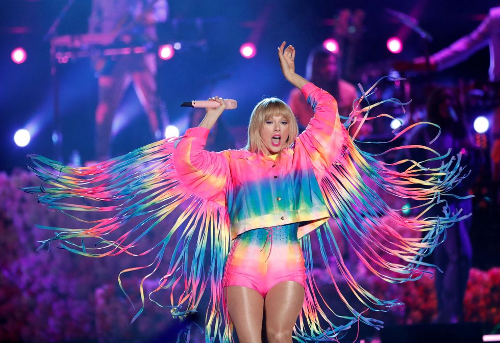 Taylor Swift performing at the iHeartRadio Wango Tango concert in Carson, California