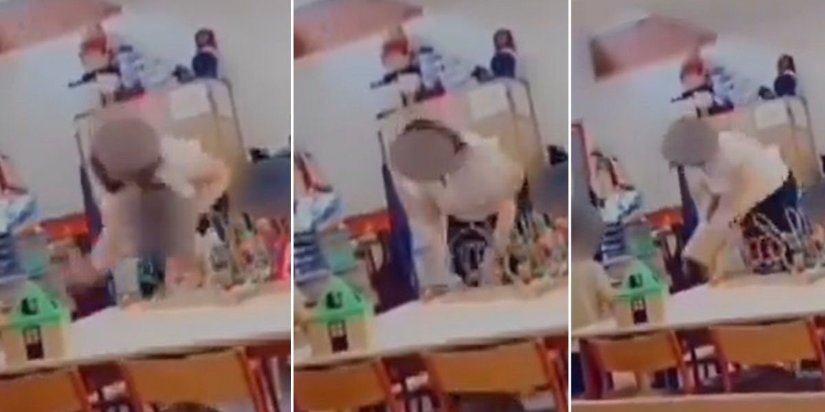 NextImg:Teacher placed in police custody after being secretly filmed hitting three-year-old and 'spraying liquid in girl's face'