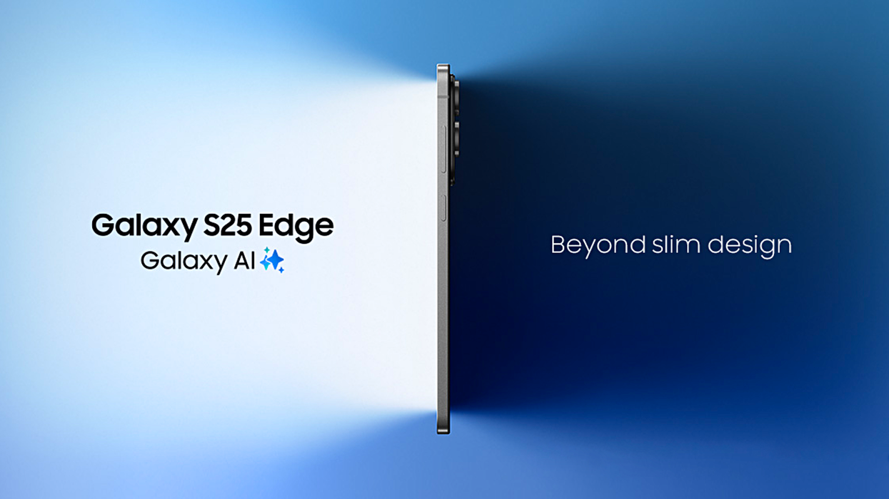 teaser image of the galaxy s25 edge showing the thin design