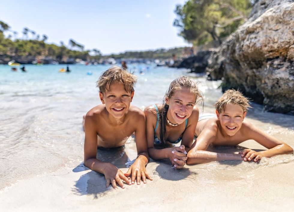 Teens on a beach